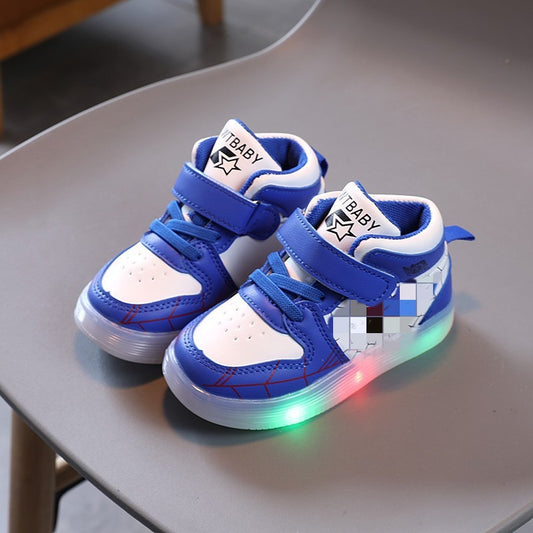 Luminous casual shoes, baby soft soled shoes, luminous shoes, boys and girls.