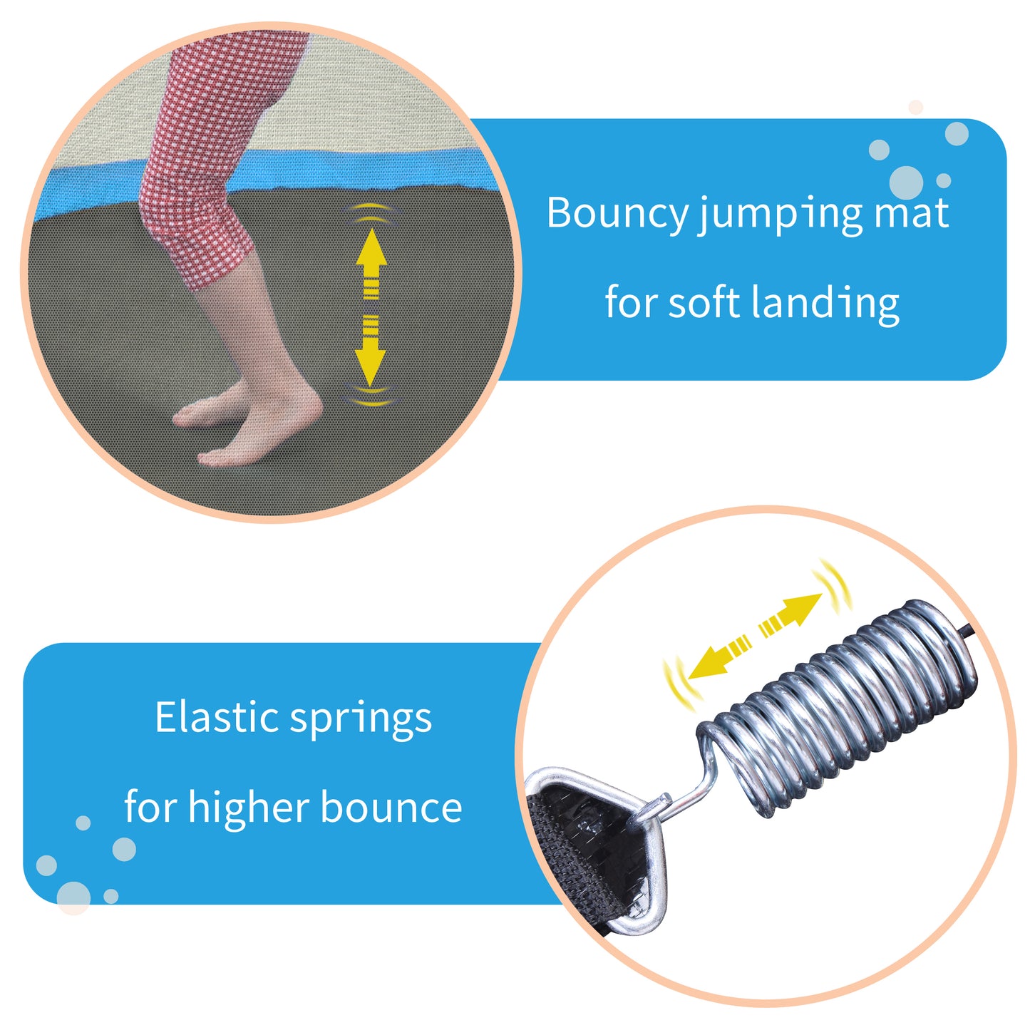 55'' Toddlers Trampoline Indoor Outdoor Mini Trampoline for Kids