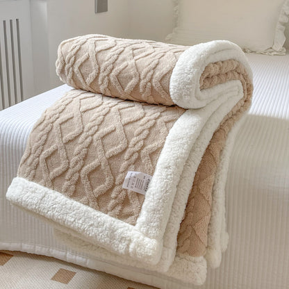 Double-Layer Polar Blanket (Autumn/Winter) – Thick Warm Soft Fleece for Office Naps, Sofa Beds