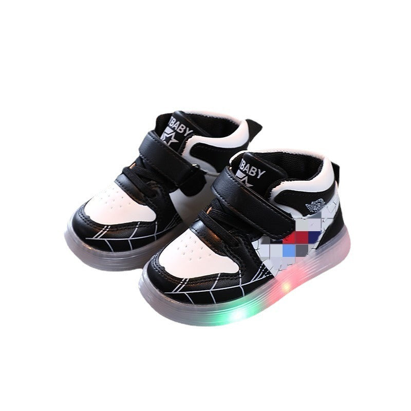 Luminous casual shoes, baby soft soled shoes, luminous shoes, boys and girls.