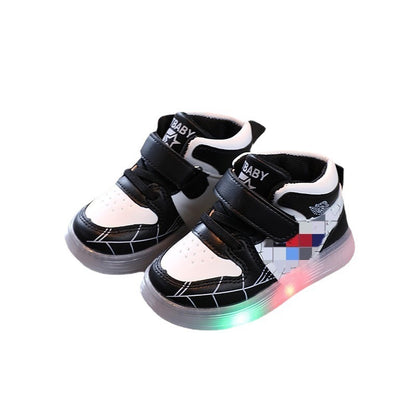 Luminous casual shoes, baby soft soled shoes, luminous shoes, boys and girls.
