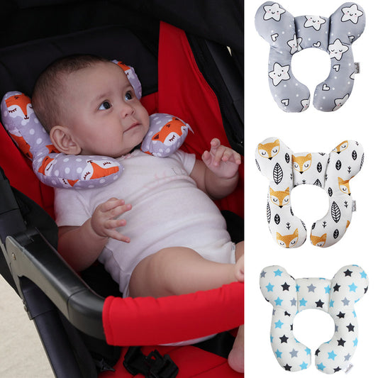 Baby head protection U-shaped pillow stroller fixed head pillow car seat sleeping protection