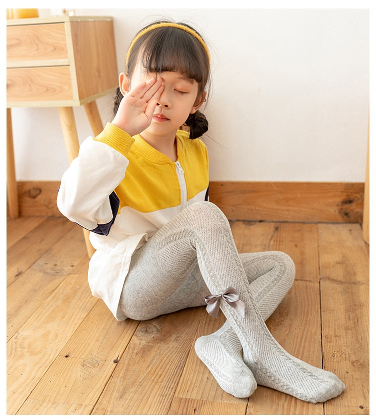 0 to 4 Years Spring Autumn Baby Girls Tights Beautiful Bowknot Mesh Pantyhose For Infants Newborns Toddlers Cotton Tight For Kid