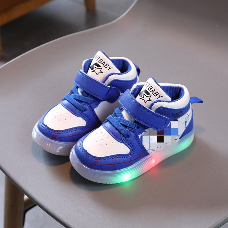 Luminous casual shoes, baby soft soled shoes, luminous shoes, boys and girls.