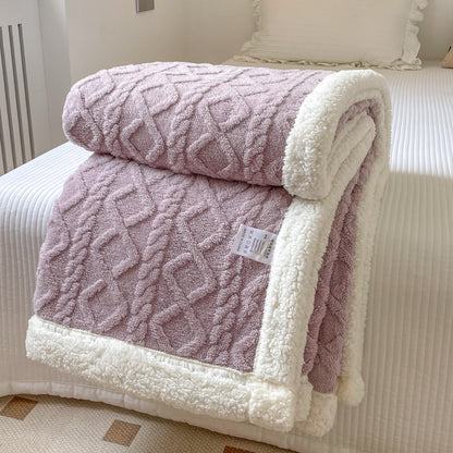 Double-Layer Polar Blanket (Autumn/Winter) – Thick Warm Soft Fleece for Office Naps, Sofa Beds