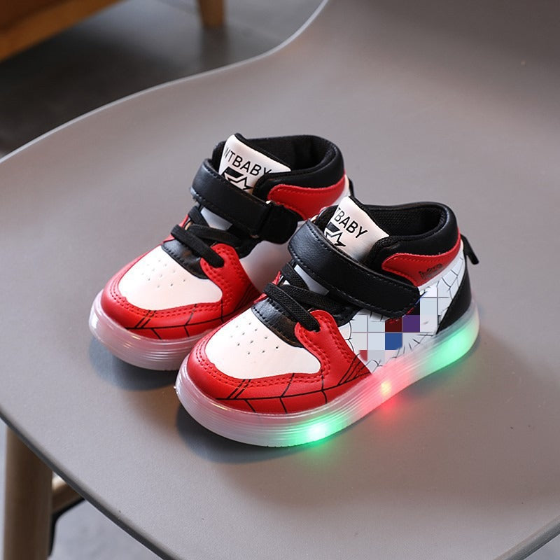 Luminous casual shoes, baby soft soled shoes, luminous shoes, boys and girls.