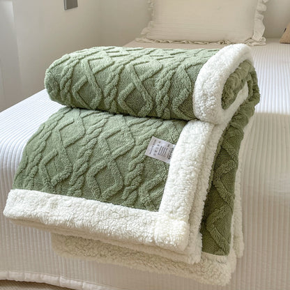 Double-Layer Polar Blanket (Autumn/Winter) – Thick Warm Soft Fleece for Office Naps, Sofa Beds