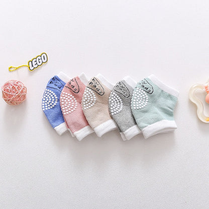 3 pairs of cotton children's knee pads, autumn glue dispensing, anti slip baby knee pads, baby crawling.